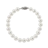 Freshwater Pearl Bracelet, 7. White 5.5-6.0mm Round AA Quality. GOLD clasp.