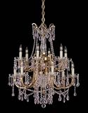 Nulco Lighting 295-12-PBA-01 Cascade Polished Bronze Antique Chandelier Polished Bronze Antique