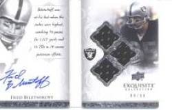 2009 Exquisite Collection Autobiography Jersey Signatures #FB Fred Biletnikoff/99 - Oakland Raiders (Piece of Authentic Jersey - Autographed - Serial #d to 99) (Football Cards)