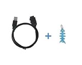 2-In-1 USB Data Hotsync & Charging Cable + Light Blue Fishbone Style Keychain for Samsung YP-T9 / YP-T10 / YP-K3 / YP-K5 / YP-P2 / YP-P3 / YP-S3 / YP-Q1 by HappyZone