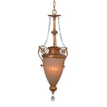 Royce Lighting RC2183BGD Versailles Chandelier Brulee Gold with Frosted Iridescent Globe and Crystals