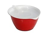 Produkt-Bild: Kaiser 669052 Patisserie Teig- und R&uuml;hrsch&uuml;ssel mit 2-teiligem Spritzschutzdeckel, 4 L, kirschrot-wei&szlig;
