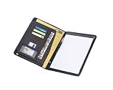 Falcon, BD-6516L, Leather A4 Conference Folder, Black