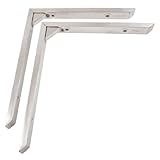 uxcell　棚受け　支持ブラケット　シェルフコーナーブラケット　29.5 x 25cm　メタル　2個