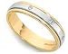 18ct luxury two colour 8pt diamond set ring 4mm wide
