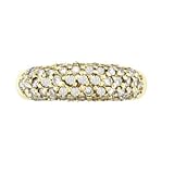 14K .30 CTW Yellow Gold Pave' Diamond Domed Ring