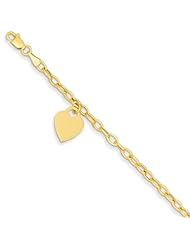 14k Dangle Heart Bracelet, Best Quality Free Gift Box Satisfaction Guaranteed
