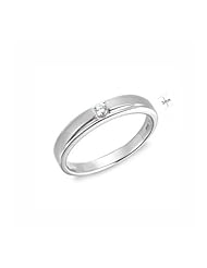 Burnished Women Matching - Diamond And 18K White Gold Ring