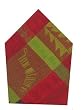 Durable Flat Weave Jacquard 100% Cotton Green and Red Christmas Napkins 22x22 Inches Set of Six