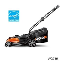 WORX WG785 17-Inch 24 Volt Cordless 3-In-1 Lawn Mower With Removable Battery