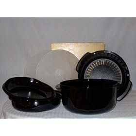 NEW Tupperwave Stack Cooker 6 piece set in Black by Tupperware