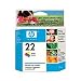 Electronics : Hewlett Packard No.22 Tri-Colour Inkjet Cartridge, Ref C9352AE