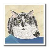 Tuxedo Cat Painting - 6x6 Iron On Heat Transfer For White Material