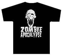 ZOMBIE APOCALYPSE - White Skull - Black T-shirt