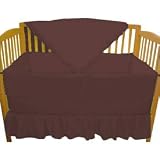 Solid Color Brown Portable Crib bedding