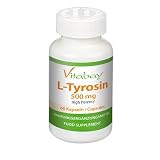 L-Tyrosin - 500 mg - 60 Kapseln - erh�hte Produktion vom Gl�ckshormon Serotonin - erh�ht Lebensfreude und Konzentrationsf�higkeit - stoppt Hei�hungervon "Vitabay"