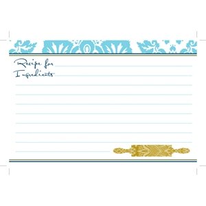 CR Gibson 4 by 6-Inch Patisserie Design Recipe Cards, 40-Count