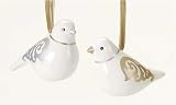 Club Pack of 12 Antique Chic Ceramic Dove Christmas Ornaments