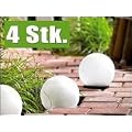 Solar-Leuchtkugel, 4er-Set, Warmwei�/Lunartec, mit D�mmerungsschalter