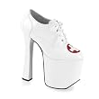 7 1/2 Inch Womens Sexy Halloween Shoe Costume Shoe Nurse Shoe Platform Oxford Shoes White
