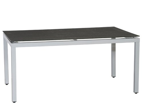 Siena Garden 500822 Tisch Sydney, silber Spraystoneplatte schwarz L 160 x B 90 x H 74 cm Preisvergleich