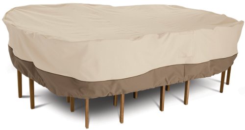 Veranda Patio Table & Chair Set Cover 70932, Large, Pebble for Rectangular or Oval Table up to 108 Inches Long