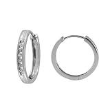 10k White Gold Channel-Set Diamond Hoop Earrings (1/4 cttw, H-I Color, I2-I3 Clarity)