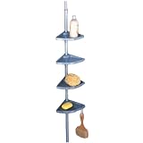 Wenko 3208011100 Teleskop-Duschecke Easy - 4 Ablagen, 8 Haken, Aluminium, Kunststoff, 26 x bis 265 x 19.5 cm, Rohr-� 1,9 cm, silbervon "Wenko"