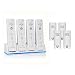 (W) Nintendo Wii Quad Remote Station Dock Stand Charging Dock with 4 FREE Rechargeable Batteries (for use with or without Wii Motion Plus) - iZKA™ One Stop Shop For All Your Accessory Needs
