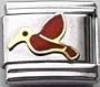 Clearly Charming Red Hummingbird Animal Theme Birds Italian Charm Link Bracelet