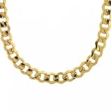 Mens Yellow Gold Cuban Link Necklace 20 Lobster New