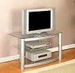 Matte Silver / Glass TV Stand By Powell Furniture