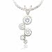 Sterling Silver Designer Bubble Simulated Diamond CZ Pendant
