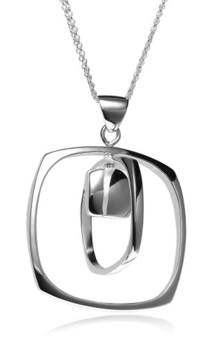 Sterling Silver Multi-Square Double Chain Pendant, 16
