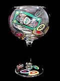 Casino Cards Chips Design - Hand Painted - Goblet - 12.5 oz.