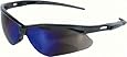 Jackson Safety 3000358 Nemesis Safety Glasses Black Frame / Blue Mirror Lens