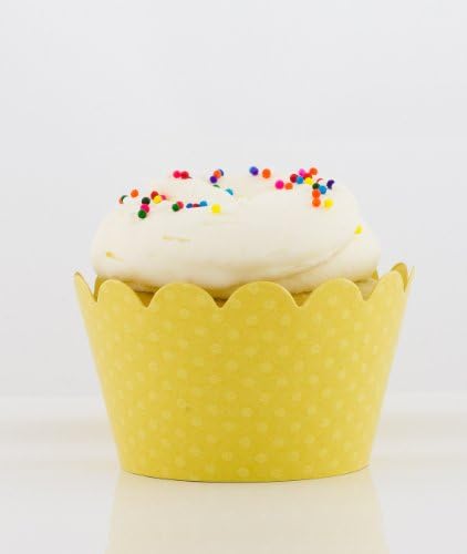 Designer Yellow Cupcake Wrappers - Set of 12 - by SimplyGenie