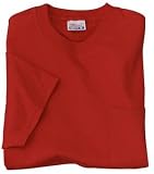 NEW Hanes Beefy-T - 100% Cotton T-Shirt with Pocket Deep Red-XL