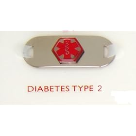 Medical Alert Stainless Bracelet ID TAG Diabetes Type 2