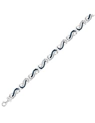 Diamond and Blue Diamond Bracelet 1/2ctw