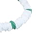 Hawaiian White and Green Square Cut Puka Shell Necklace with Lobster Lock