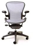 Aeron Chair Basic by Herman Miller - Graphite Frame - Platinum Wave Size B  ....
