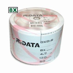 600 Ritek Ridata 8X DVD-R 4.7GB White Inkjet Hub Printable