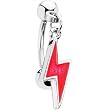 Red Lightning Bolt Dangle Eyebrow Ring