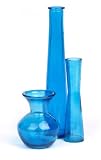 Decorative Blue Recycled Glass Vases