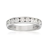 1.00 ct. t.w. Diamond Wedding Ring In Platinum. Size 7