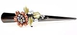 Champagne Crystal Flower Swarovski Alligator Clip