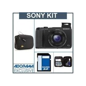 Sony Cyber-Shot DSC-HX20V Digital Camera, Black - Bundle - with 16GB SD Memory Card. Camera Case, Professional Lens Cleaning Kit