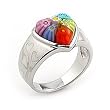 Multi-Color Millefiori Heart Ring