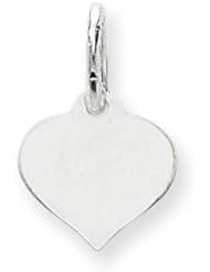 14K White Gold Heart Disc Charm. Metal Wt- 0.43g